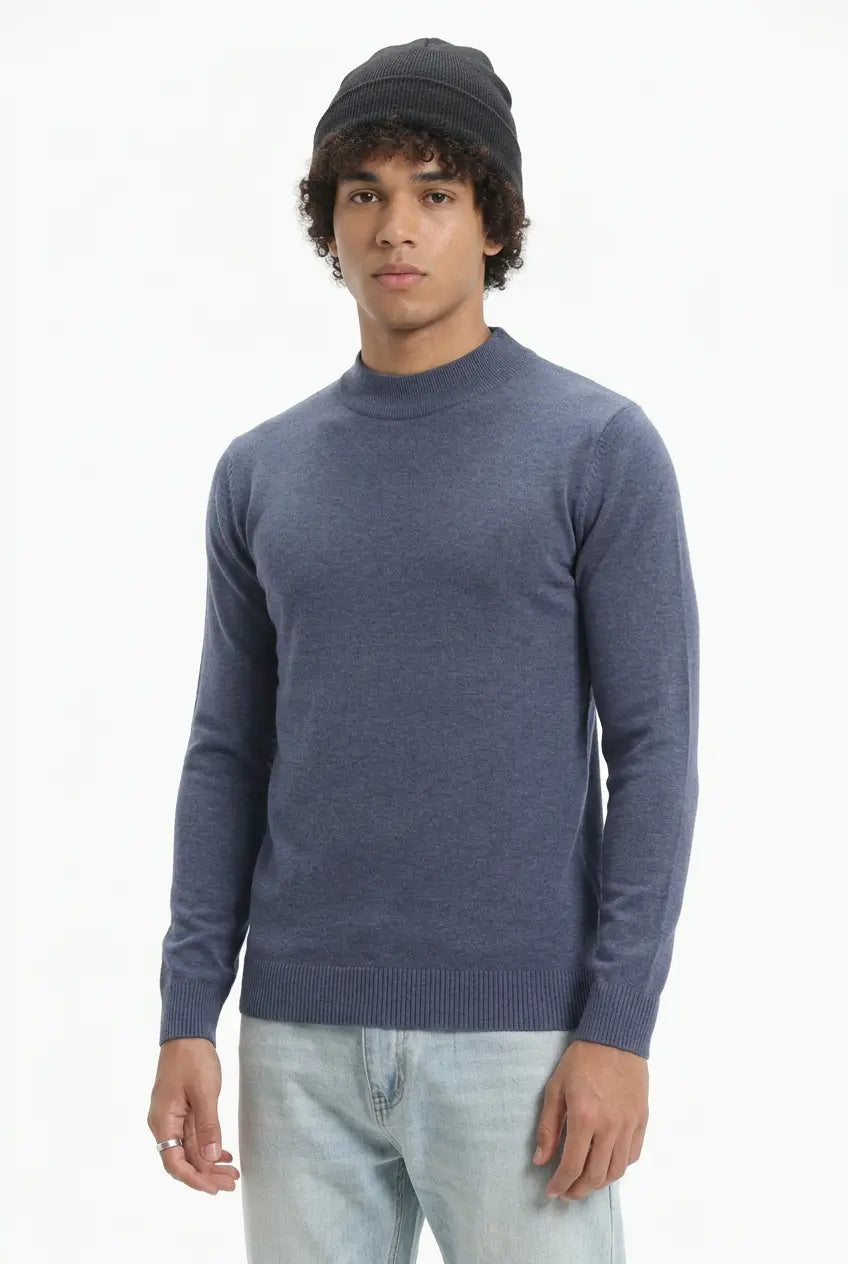 Pull Col Montant Coupe Ajustée Grande Taille Homme  COOLANDBAG