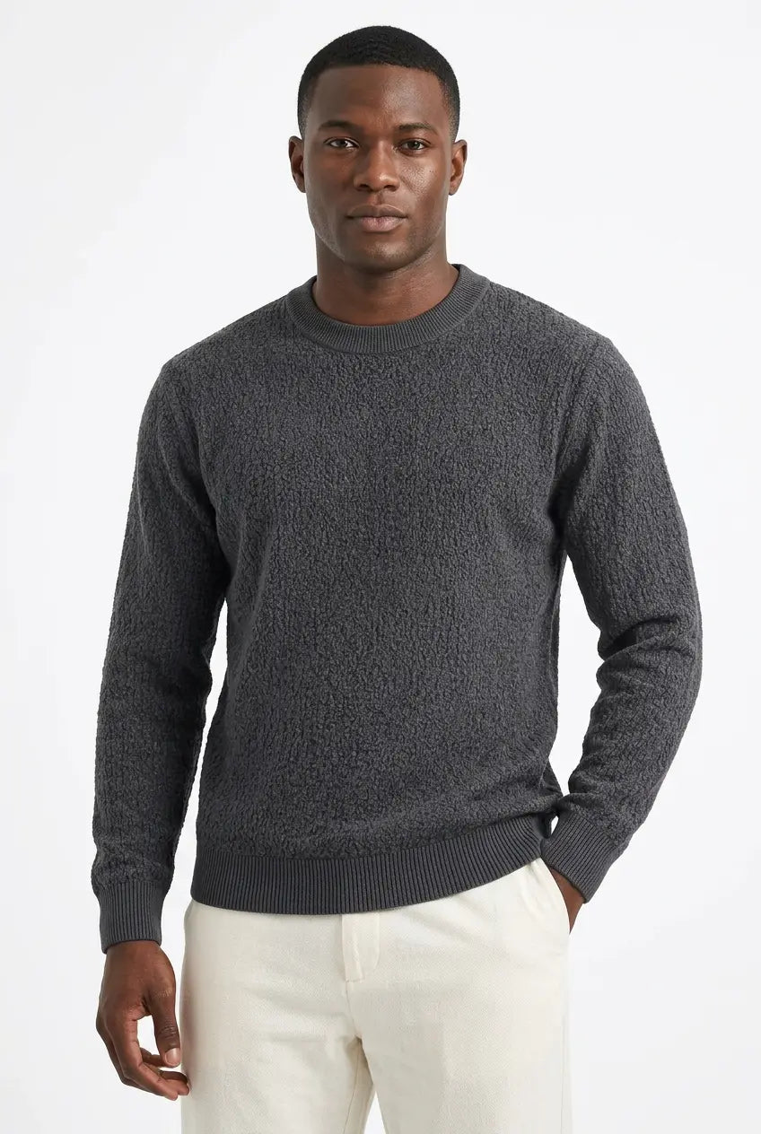 Pull Col Rond Texturé