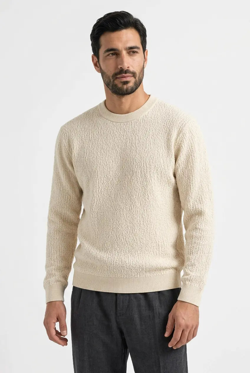Pull Col Rond Texturé Grande Taille Homme  COOLANDBAG