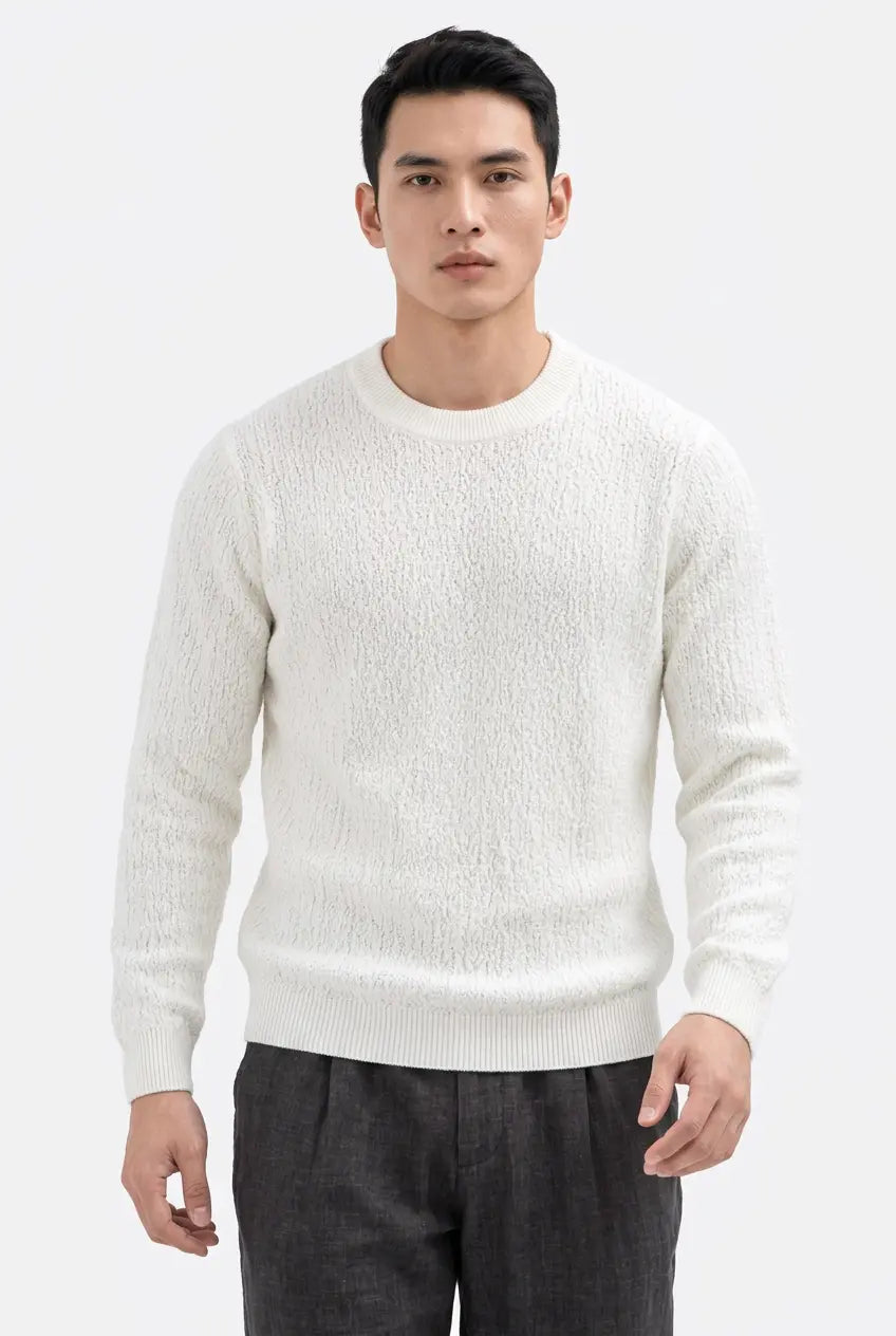 Pull Col Rond Texturé Grande Taille Homme  COOLANDBAG