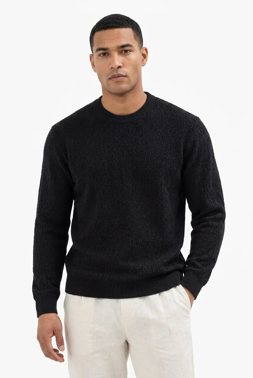 Pull Col Rond Texturé Grande Taille Homme  COOLANDBAG