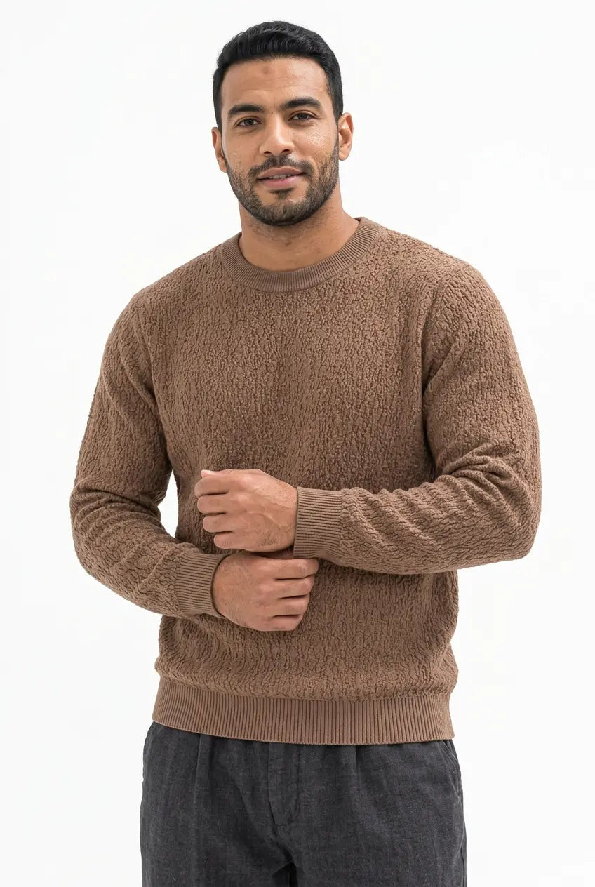 Pull Col Rond Texturé Grande Taille Homme  COOLANDBAG