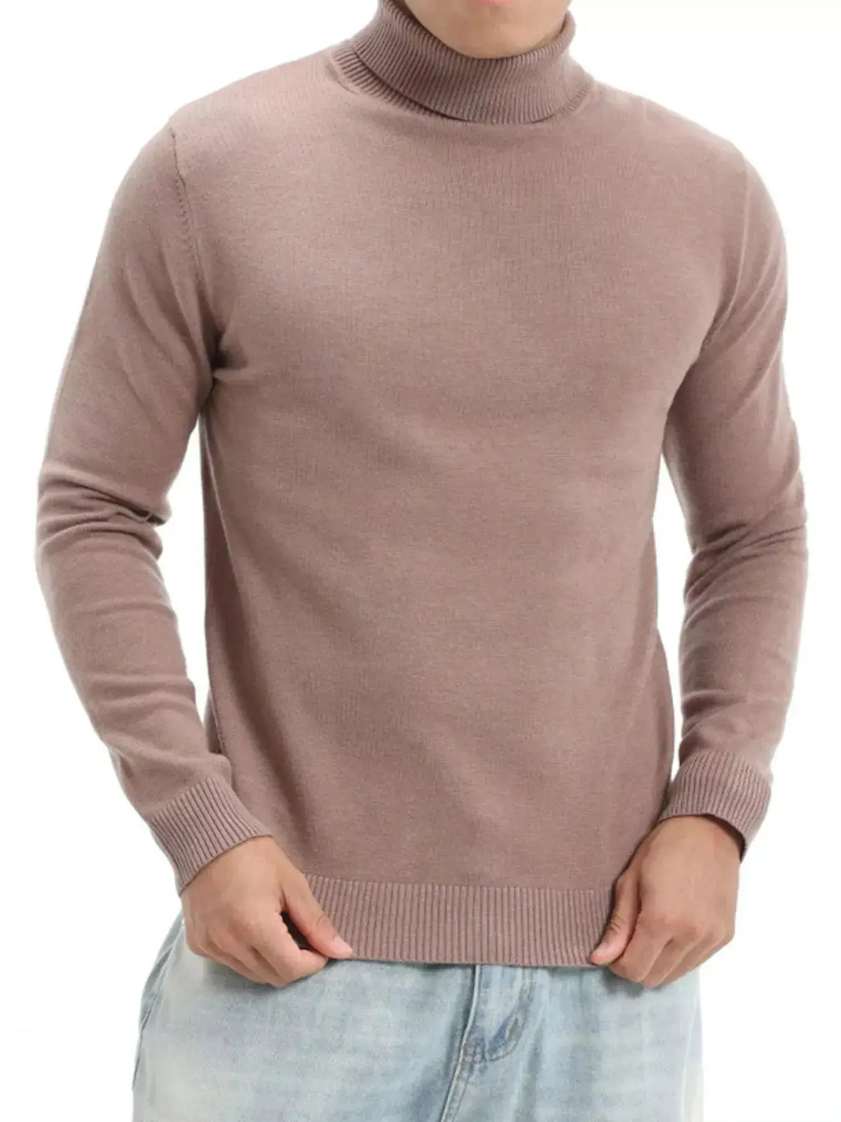 Pull Col Roulé Coupe Ajustée Grande Taille Homme  COOLANDBAG