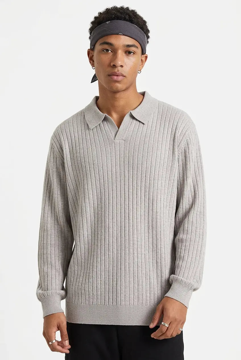 Pull en Maille Texturée Manches Longues Grande Taille Homme  COOLANDBAG