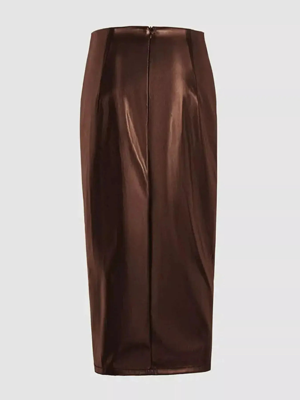 Ruched Slit Midi Skirt  COOLANDBAG