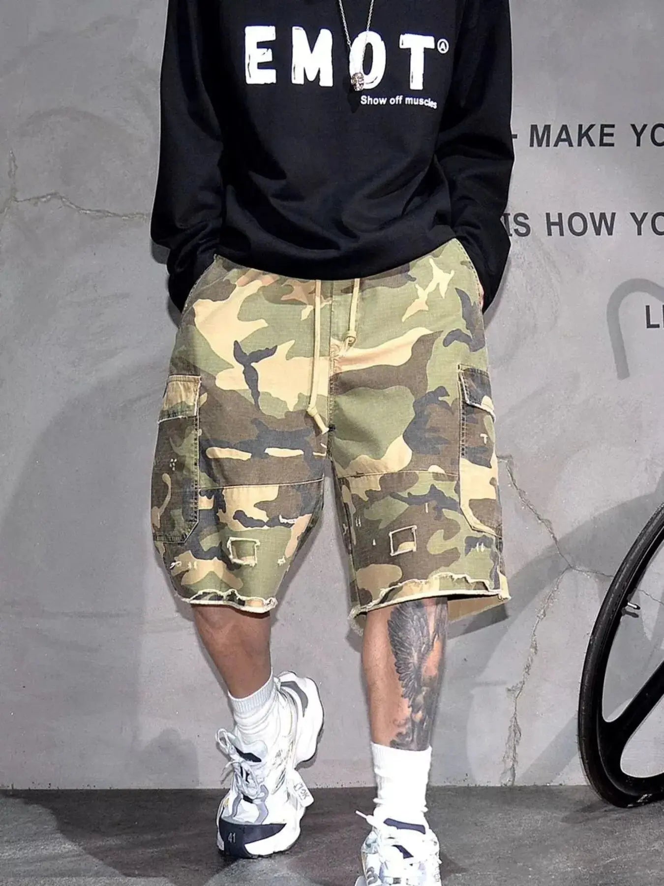 Short Cargo Camouflage Multi-Poches Grande Taille Homme  COOLANDBAG