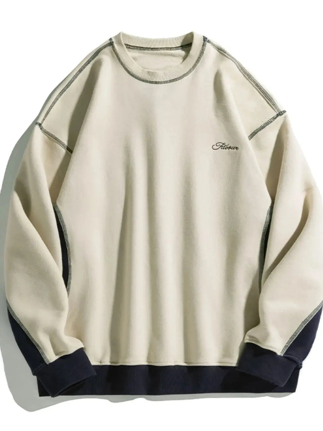 Sweat Col Rond Épaules Tombantes Bicolore Homme  COOLANDBAG