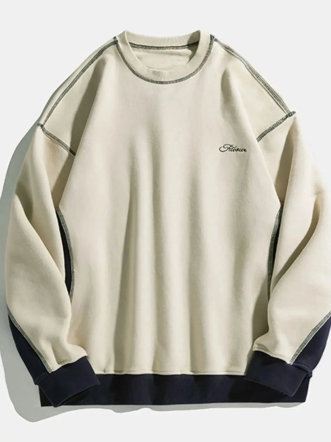 Sweat Col Rond Épaules Tombantes Bicolore Homme  COOLANDBAG