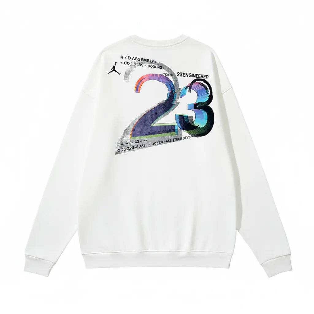 Sweatshirt Jordan 23Engineered Blanc dos fond blanc studio