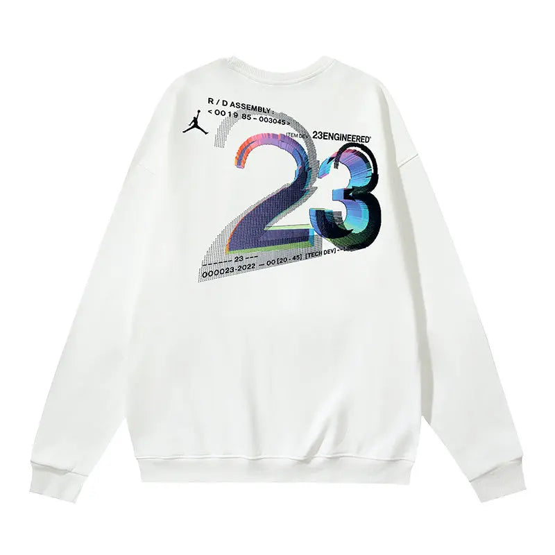 Sweatshirt Jordan 23Engineered Blanc dos - graphic 23 holographique