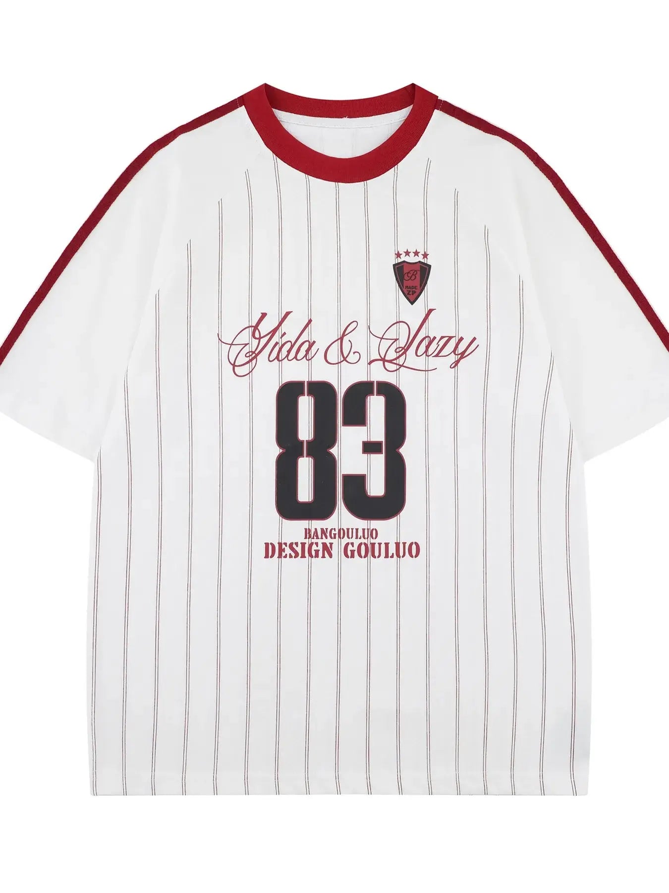 T-Shirt Baseball Rayé « Numéro 83 » Homme  COOLANDBAG