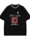 T-Shirt Baseball Rayé « Numéro 83 » Homme  COOLANDBAG