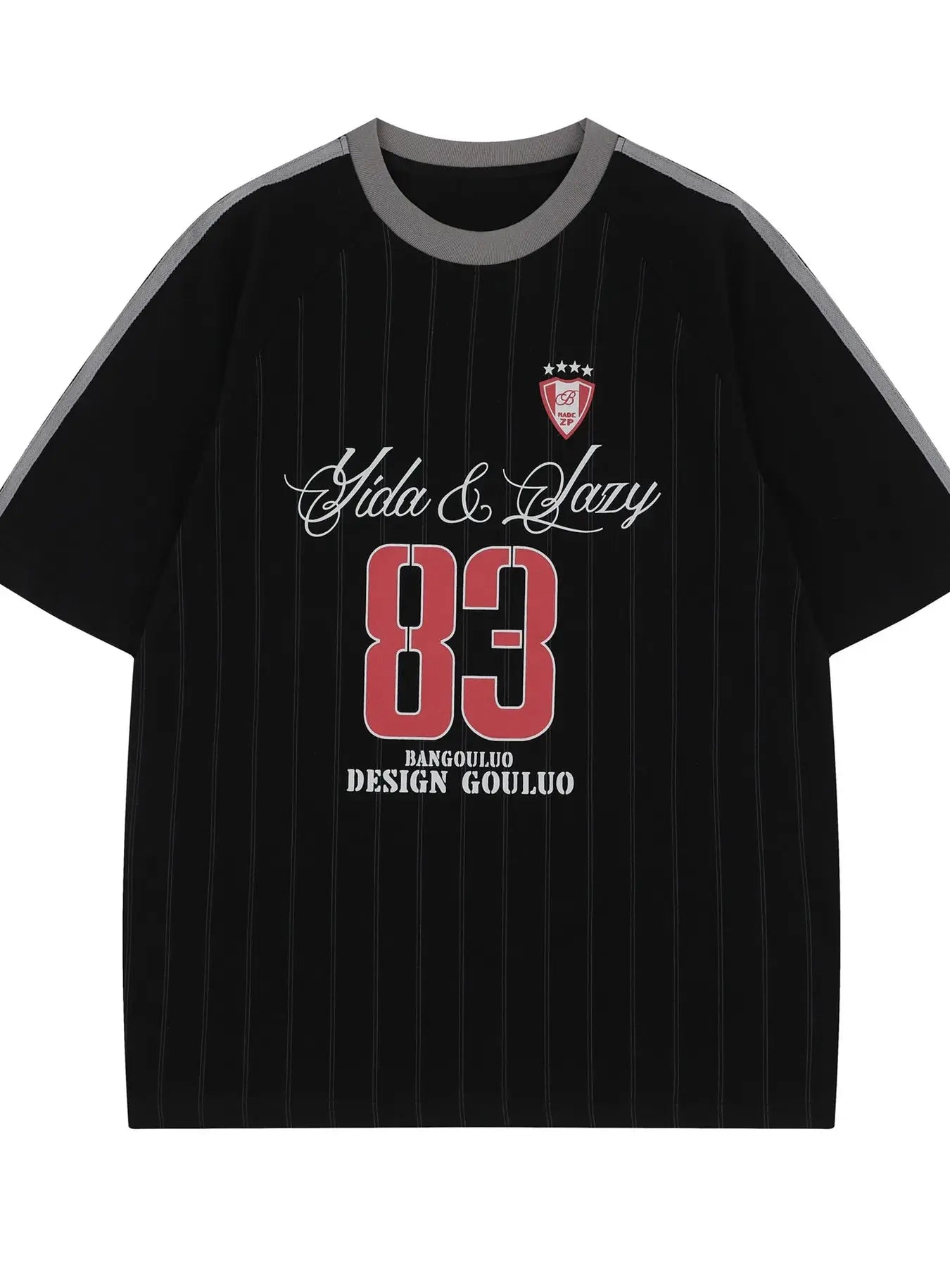 T-Shirt Baseball Rayé « Numéro 83 » Homme  COOLANDBAG