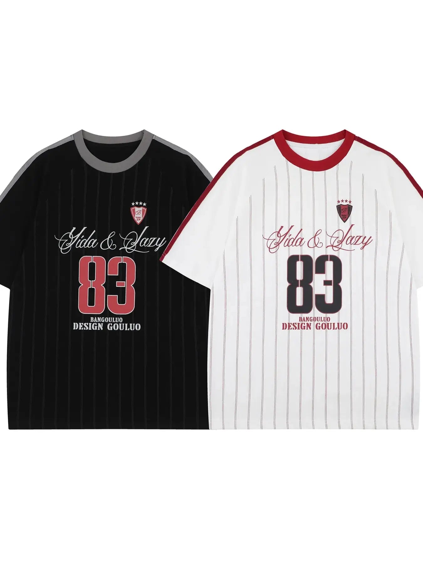 T-Shirt Baseball Rayé « Numéro 83 » Homme  COOLANDBAG