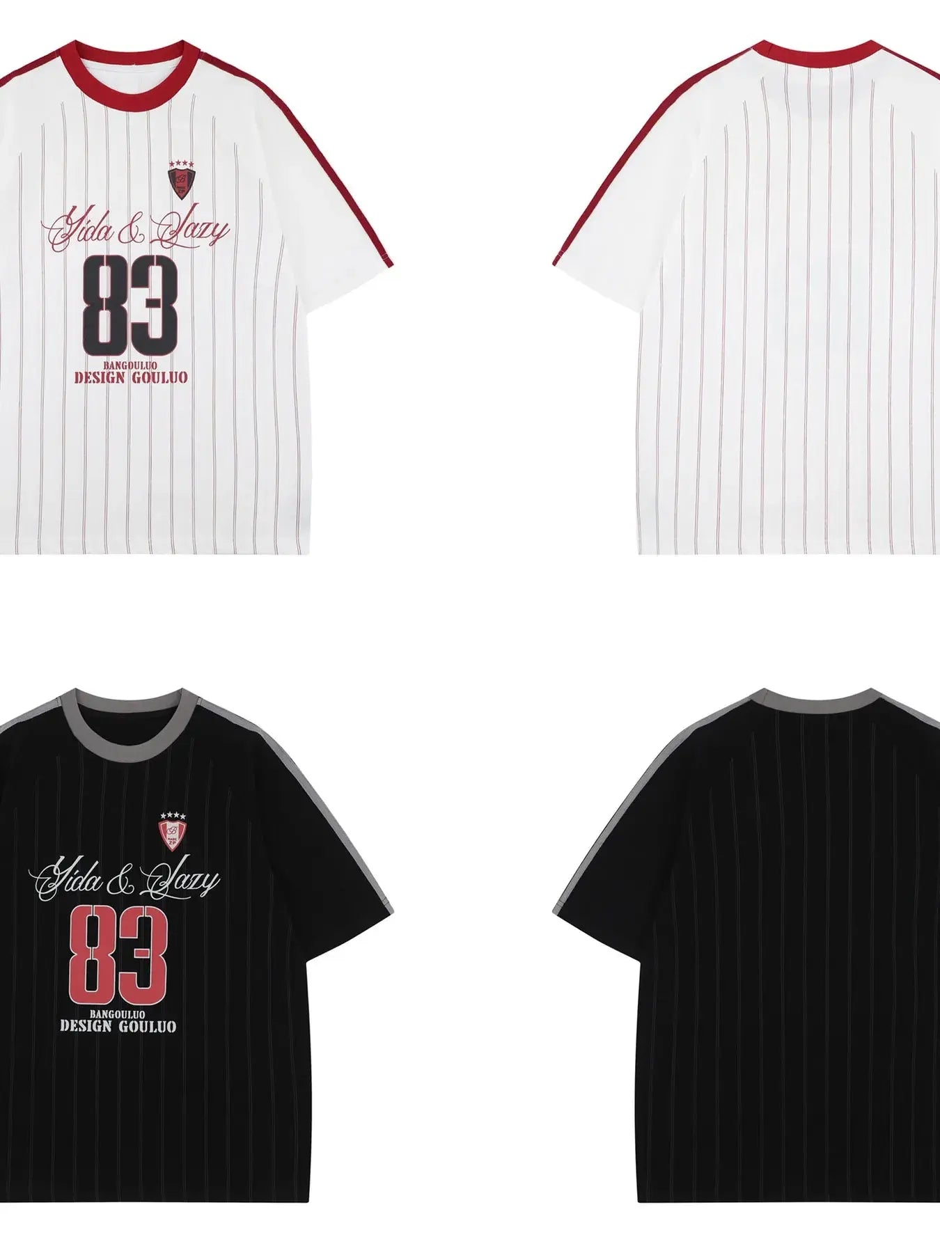 T-Shirt Baseball Rayé « Numéro 83 » Homme  COOLANDBAG