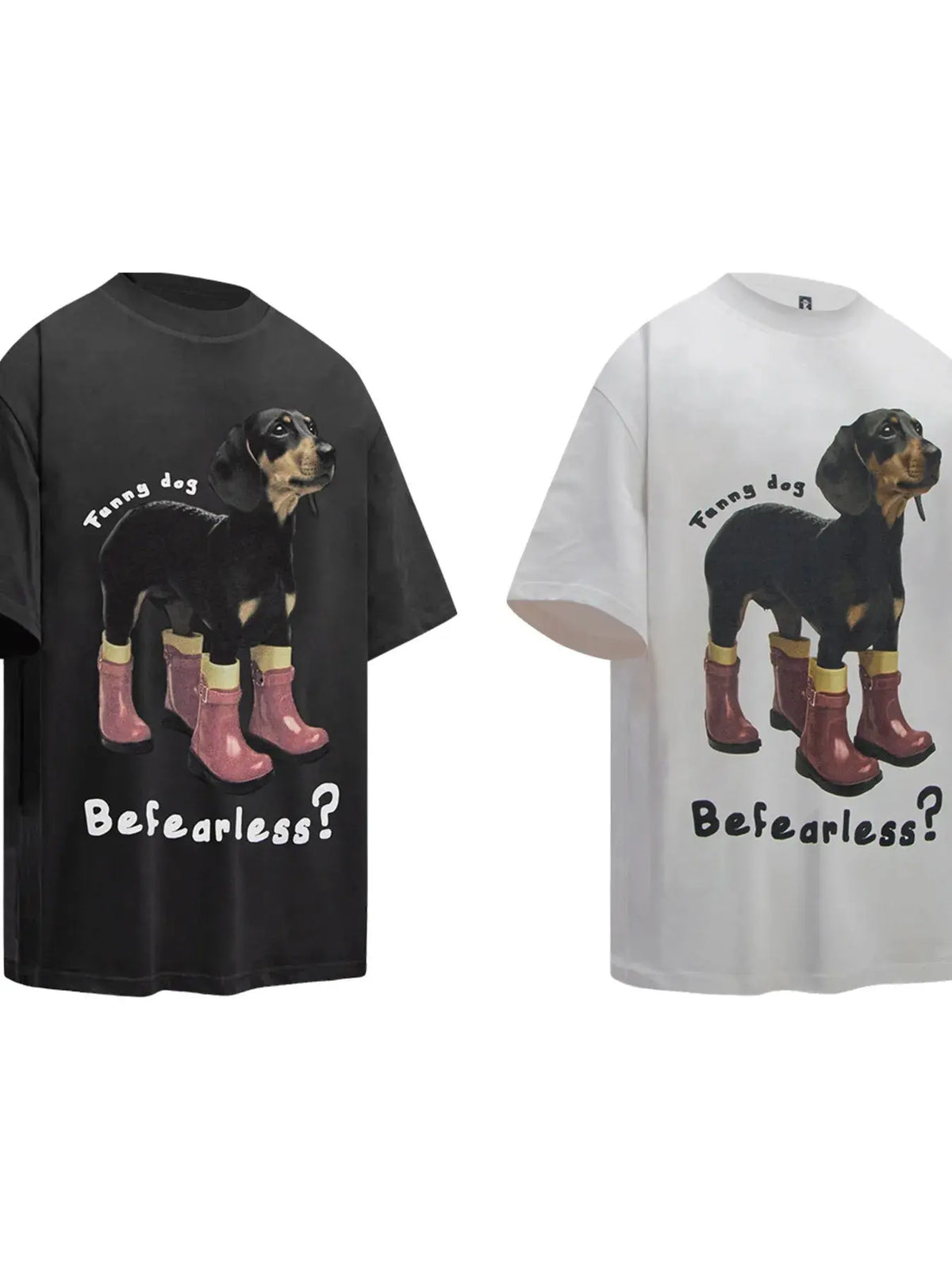 T-Shirt Casual Col Rond « Chien Rigolo » Homme  COOLANDBAG