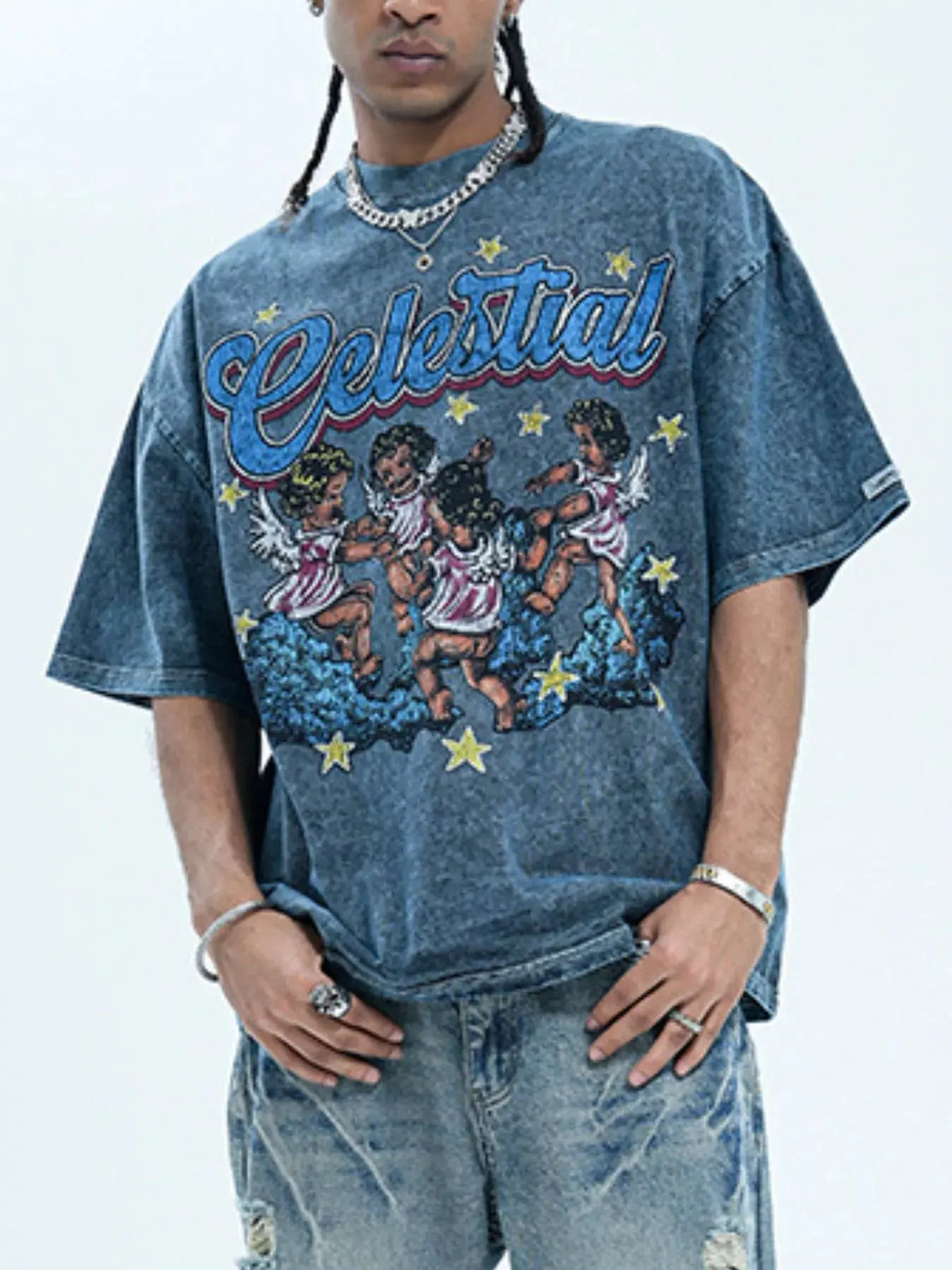 T-Shirt Col Rond Graphique Manches Mi-Longues Homme  COOLANDBAG