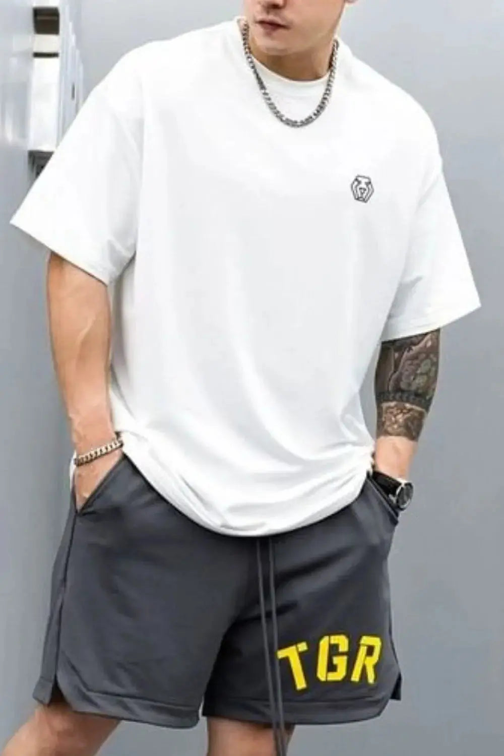 T-Shirt Col Rond Manches Mi-Longues Grande Taille Homme  COOLANDBAG