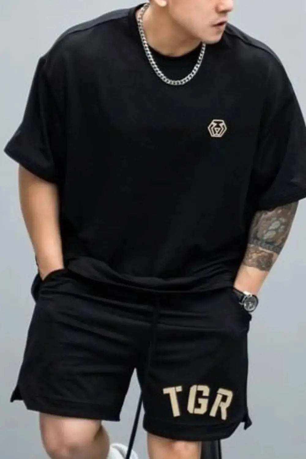 T-Shirt Col Rond Manches Mi-Longues Grande Taille Homme  COOLANDBAG