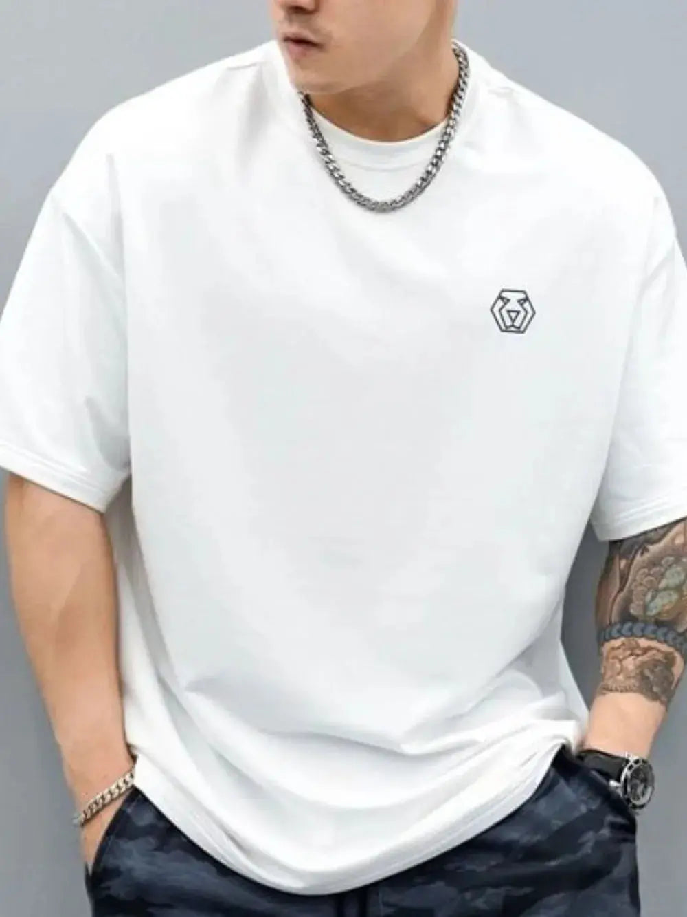 T-Shirt Col Rond Manches Mi-Longues Grande Taille Homme  COOLANDBAG