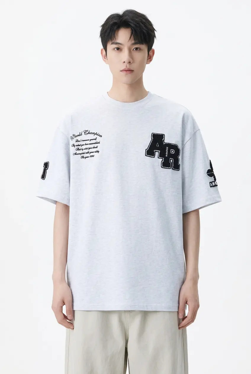 T-Shirt Col Rond Style Varsity Grande Taille Homme  COOLANDBAG