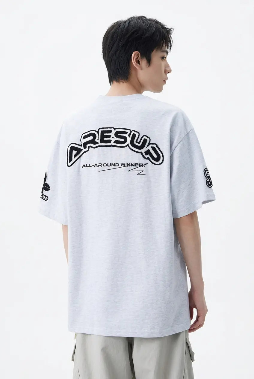 T-Shirt Col Rond Style Varsity Grande Taille Homme  COOLANDBAG