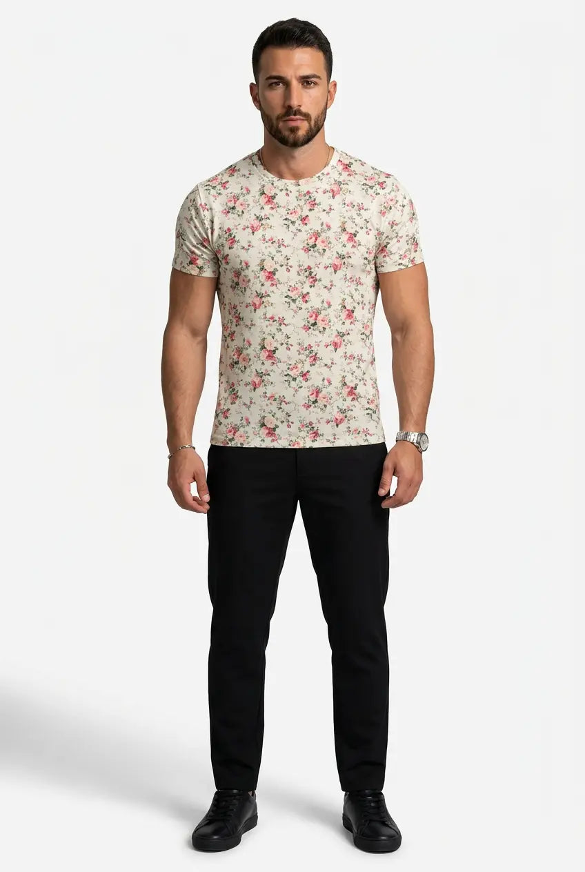 T-Shirt Coupe Ajustée Imprimé Floral  COOLANDBAG