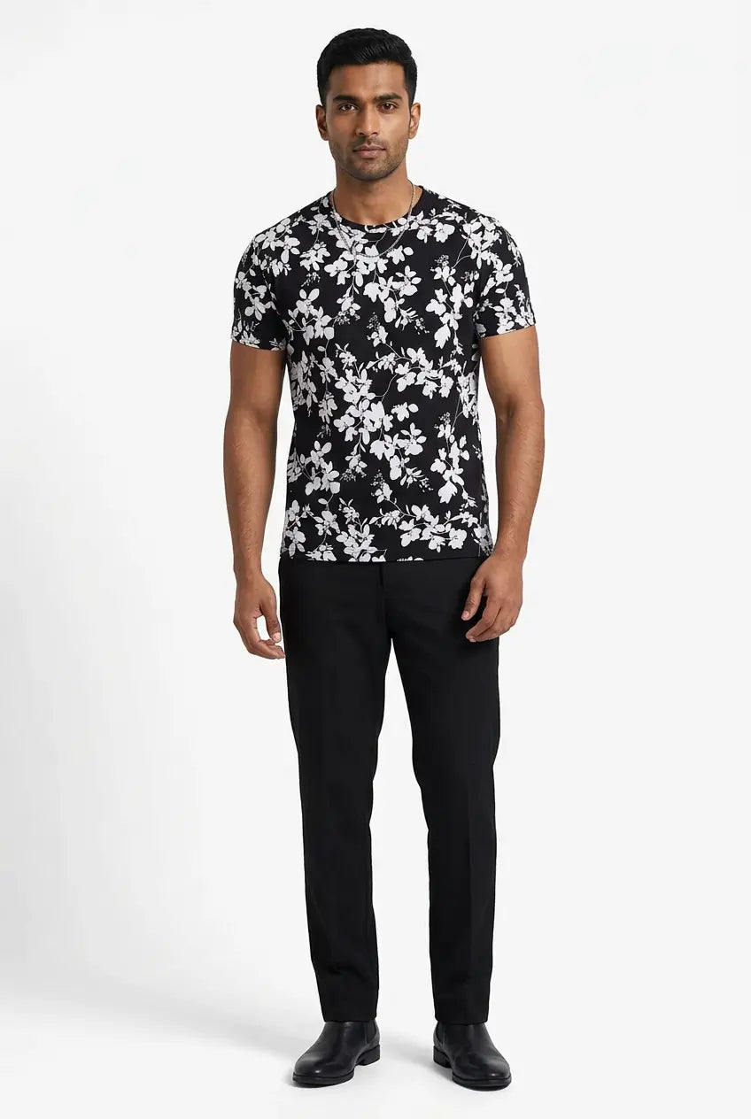 T-Shirt Coupe Ajustée Imprimé Floral  COOLANDBAG