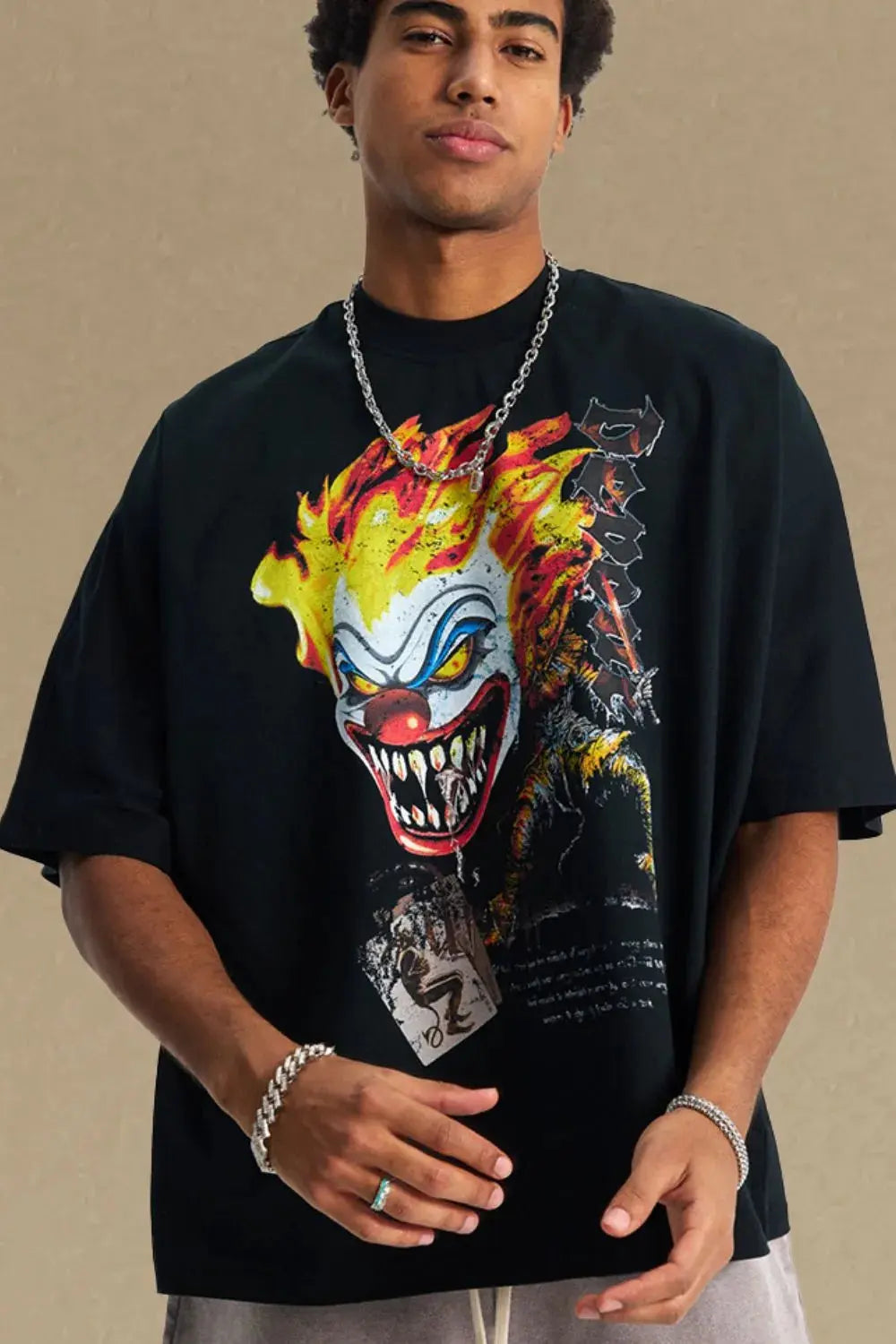 T-Shirt Graphique Col Rond Manches Mi-Longues Homme  COOLANDBAG