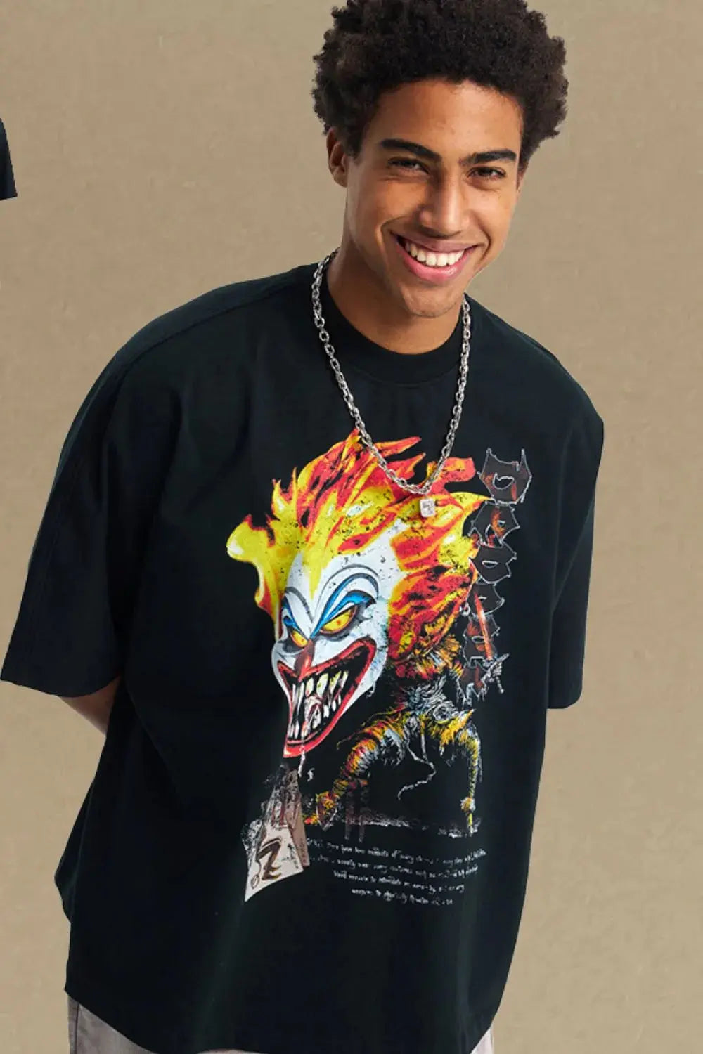 T-Shirt Graphique Col Rond Manches Mi-Longues Homme  COOLANDBAG