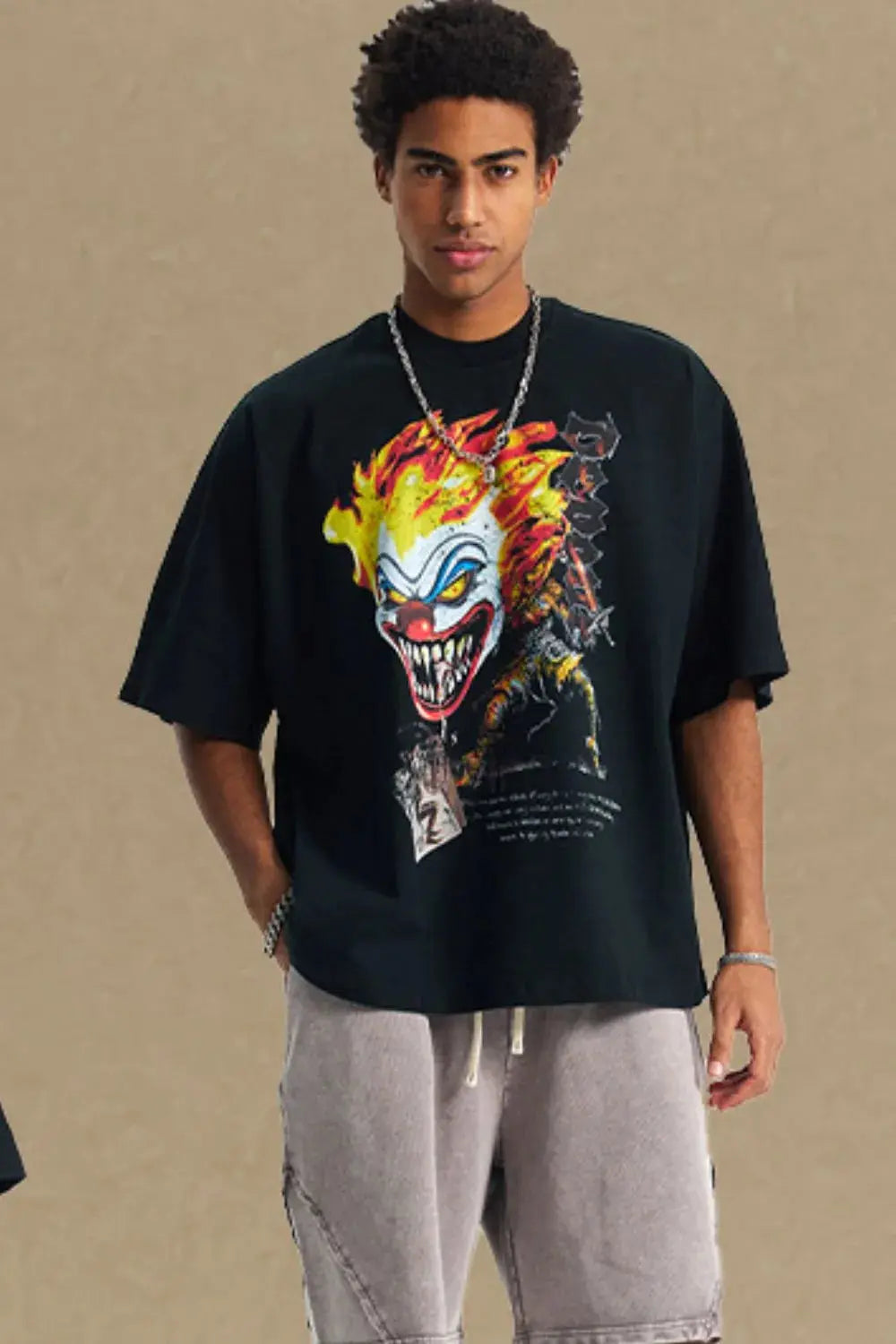 T-Shirt Graphique Col Rond Manches Mi-Longues Homme  COOLANDBAG
