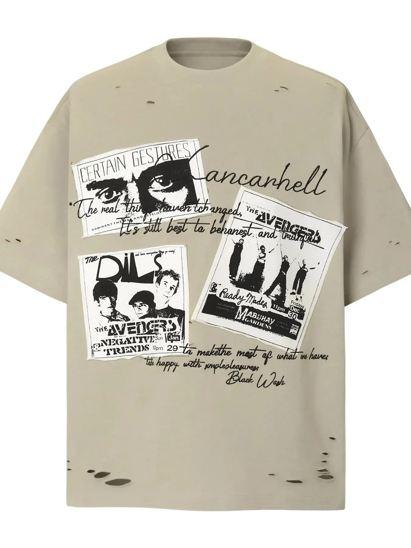 T-Shirt Graphique Groupe de Musique Manches Courtes Homme  COOLANDBAG
