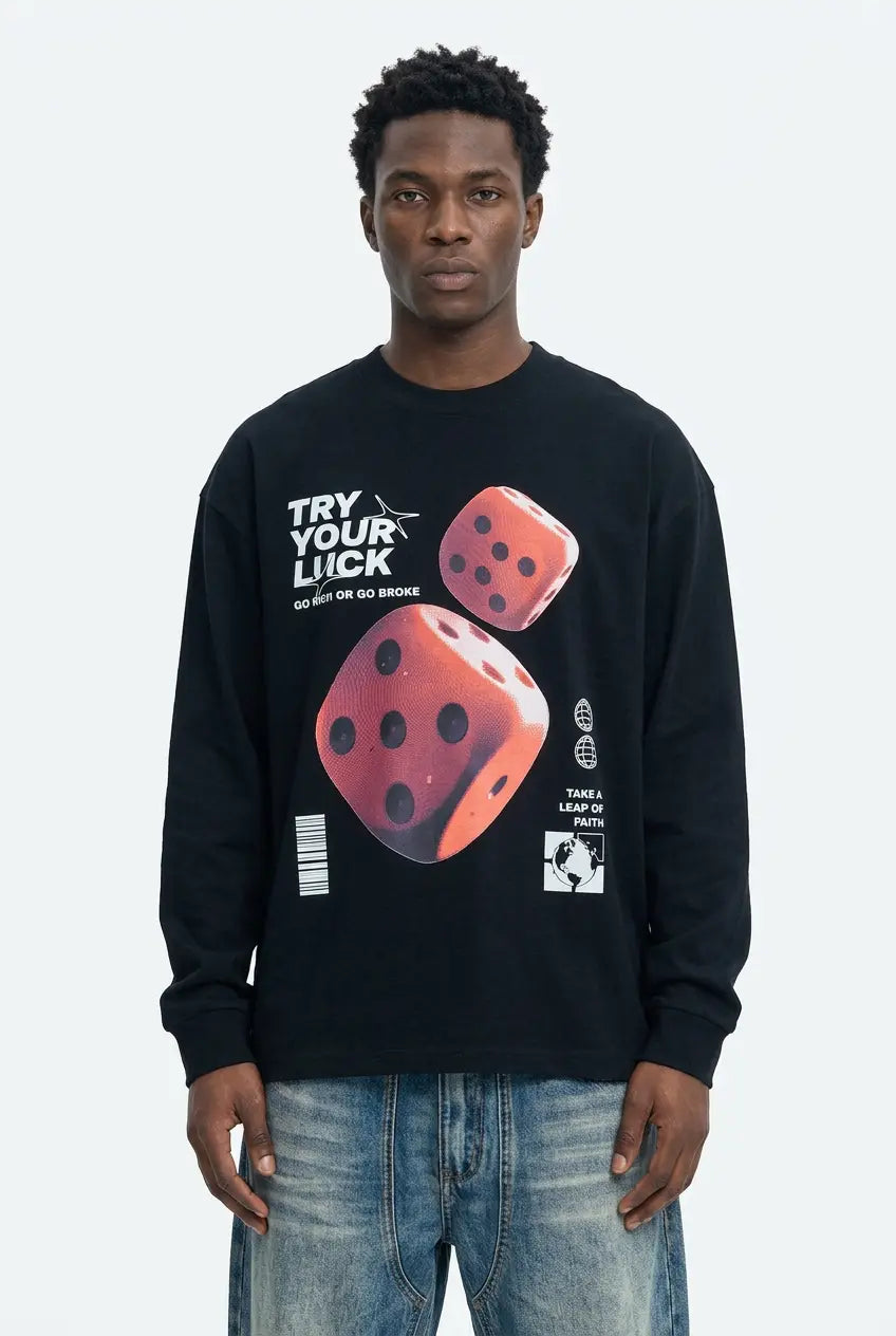 T-Shirt Manches Longues Imprimé Dés Homme  COOLANDBAG