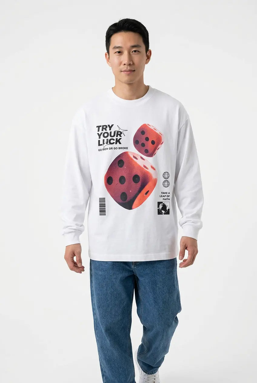 T-Shirt Manches Longues Imprimé Dés Homme  COOLANDBAG