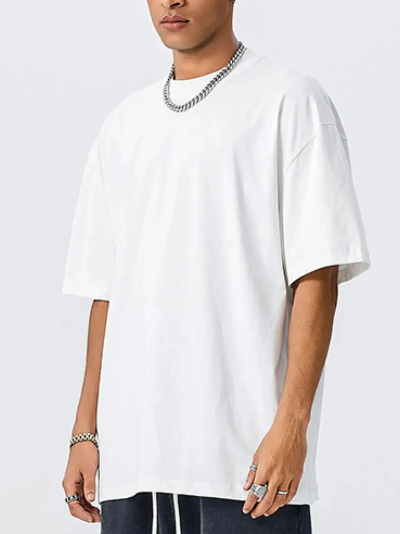 T-Shirt Oversize Col Rond Manches Courtes Homme  COOLANDBAG