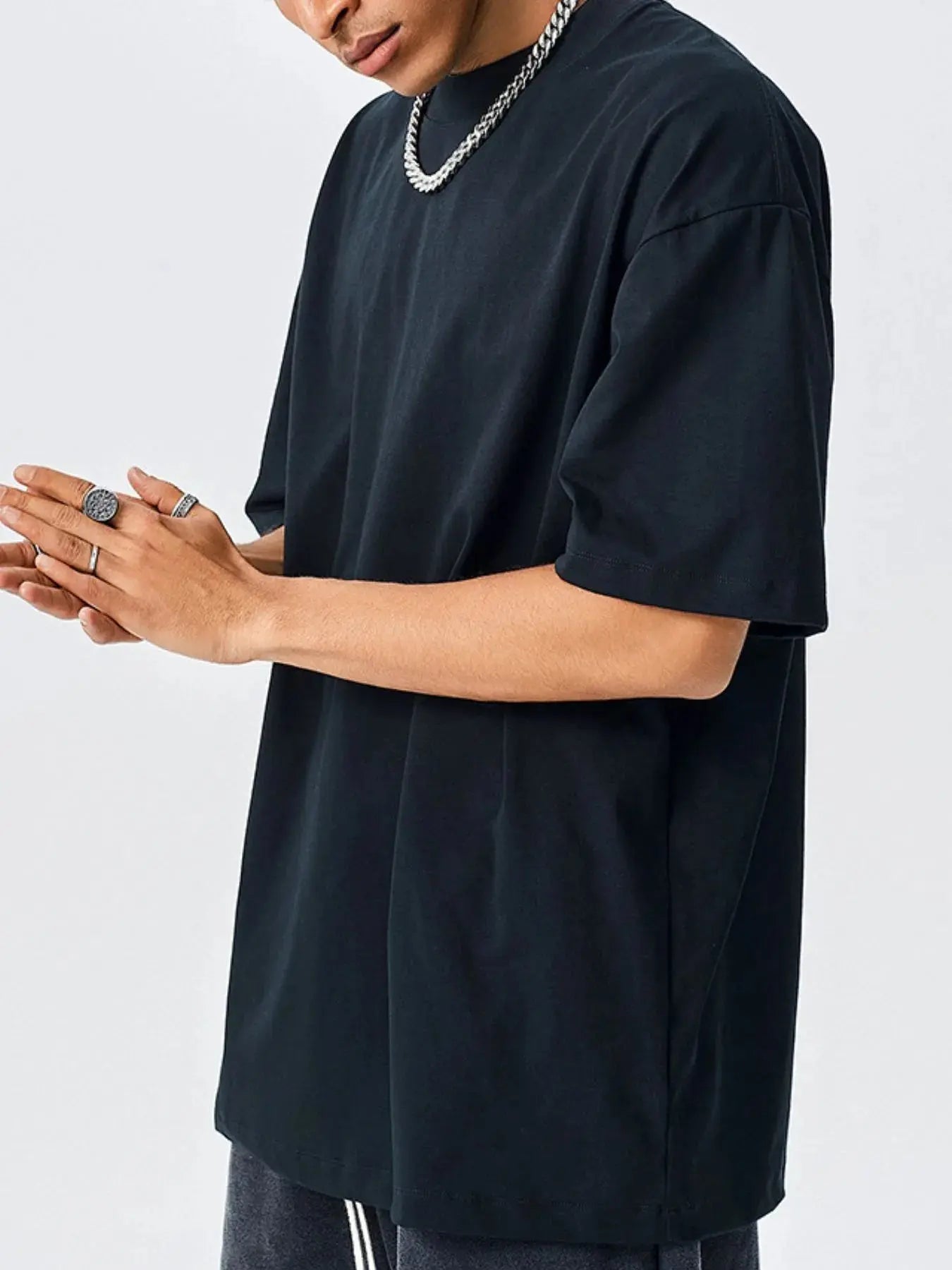 T-Shirt Oversize Col Rond Manches Courtes Homme  COOLANDBAG