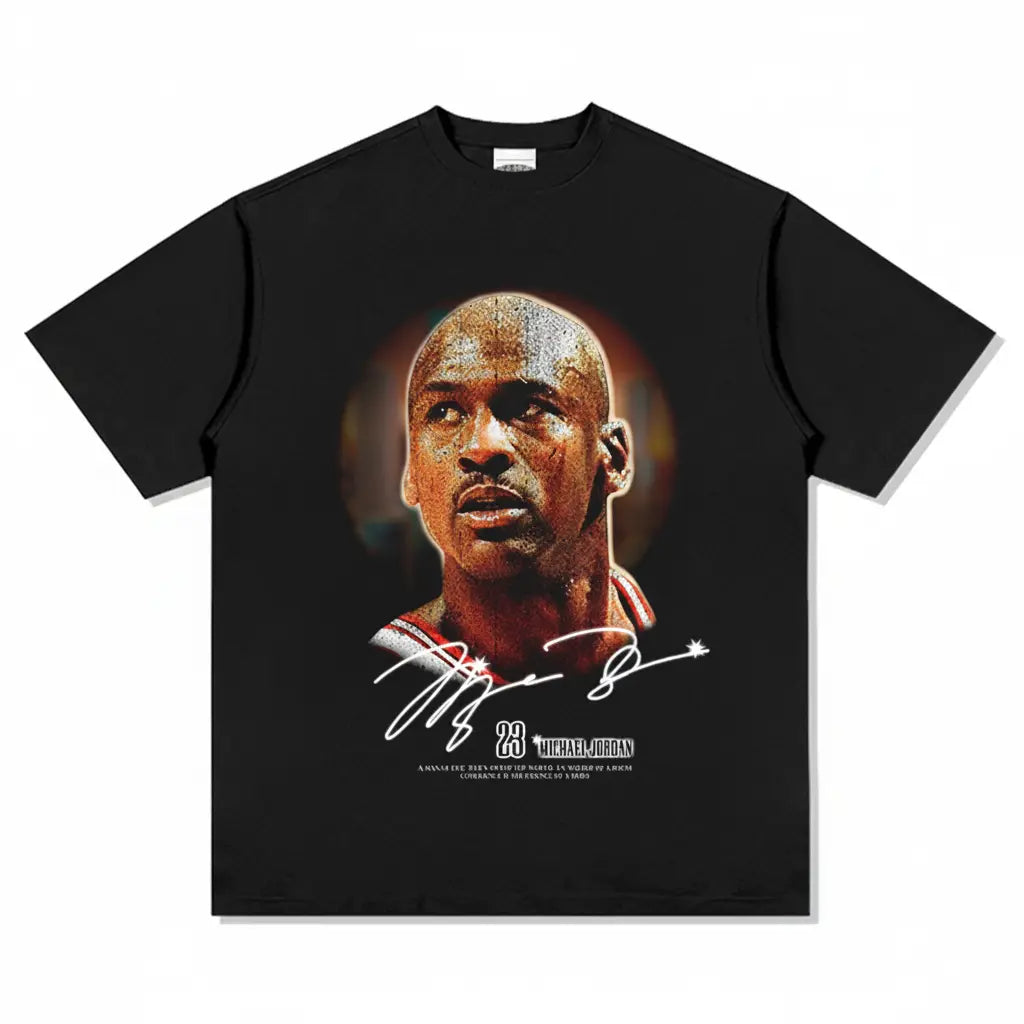 T-shirt Michael Jordan Noir fond blanc