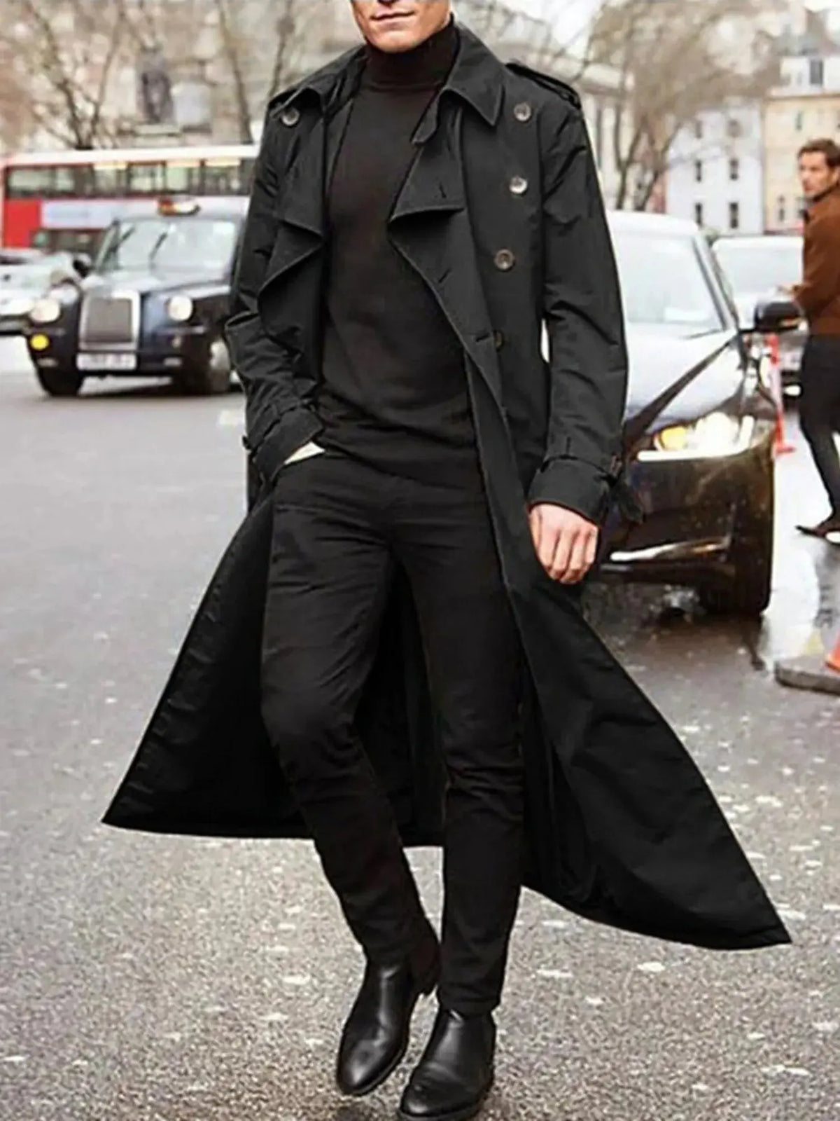 Trench-Coat Long Manches Longues Ceinturé Croisé  COOLANDBAG
