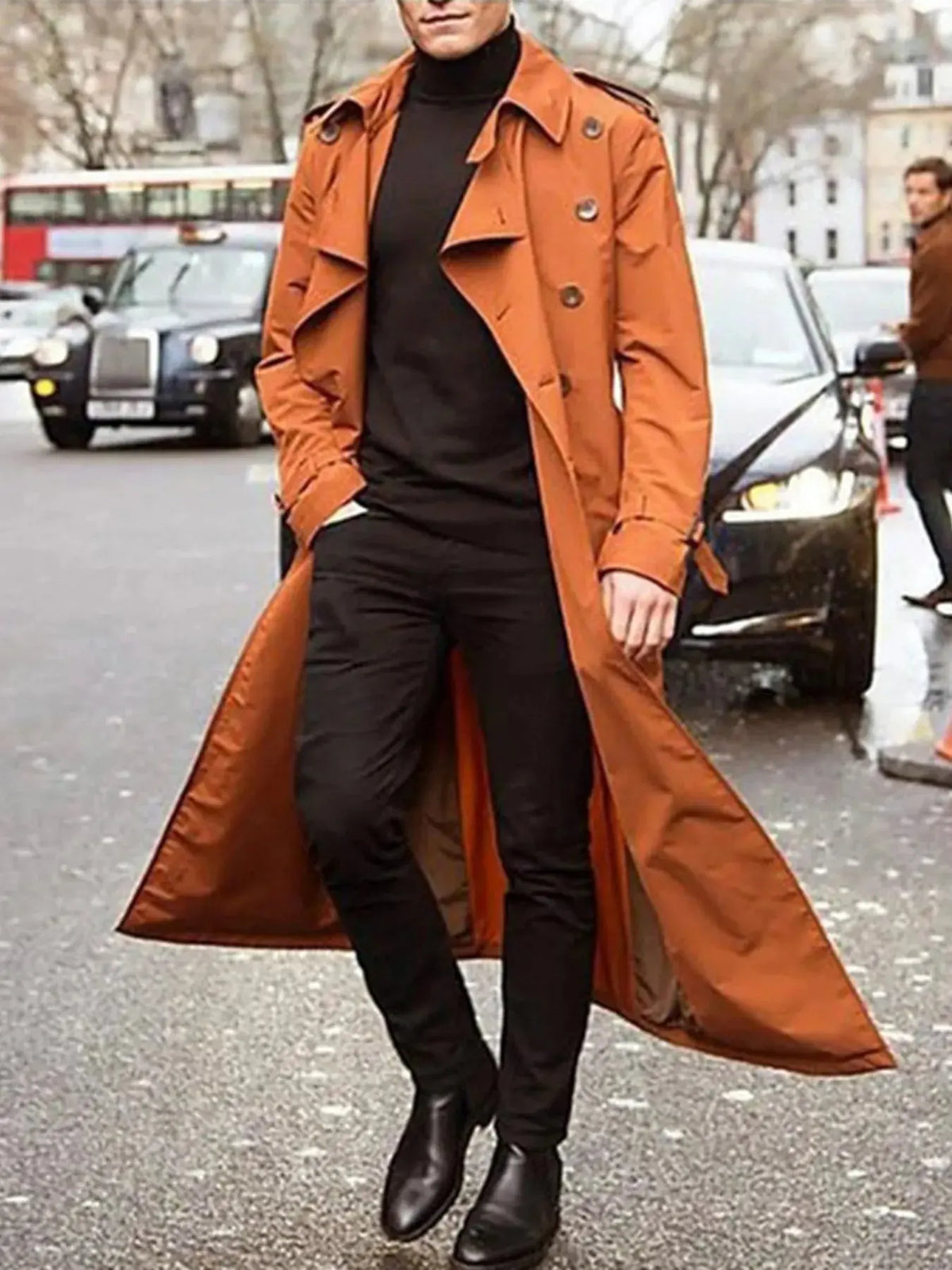 Trench-Coat Long Manches Longues Ceinturé Croisé  COOLANDBAG