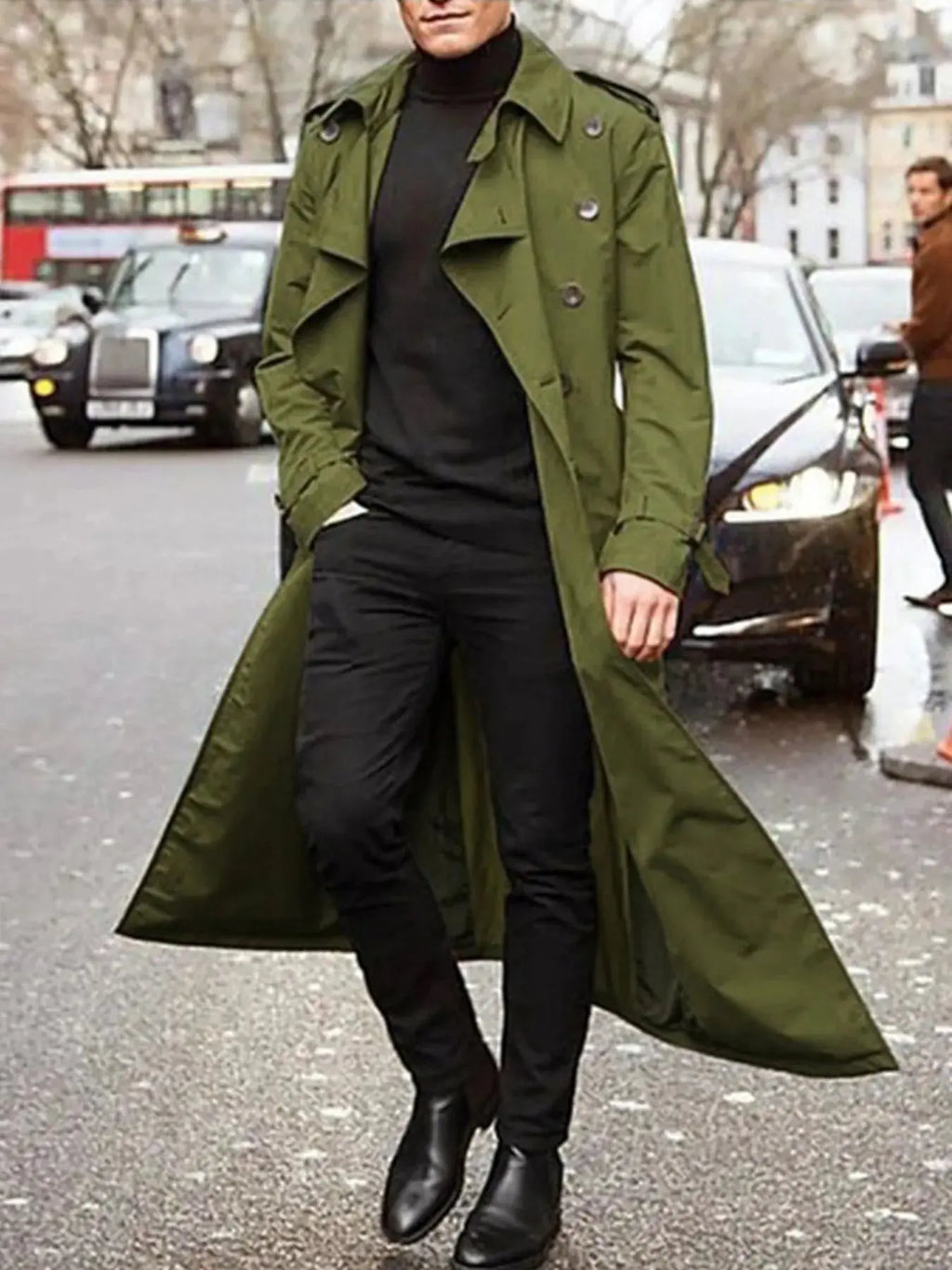 Trench-Coat Long Manches Longues Ceinturé Croisé  COOLANDBAG