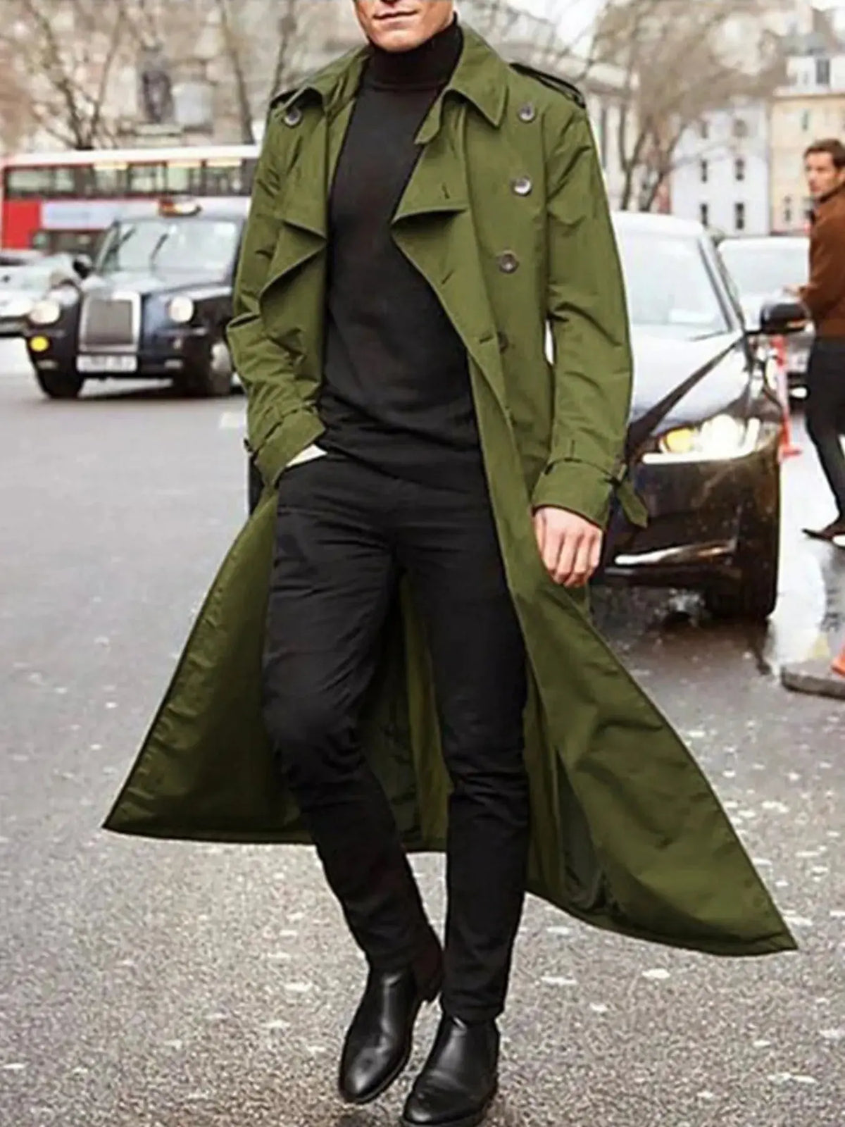 Trench-Coat Long Manches Longues Ceinturé Croisé  COOLANDBAG