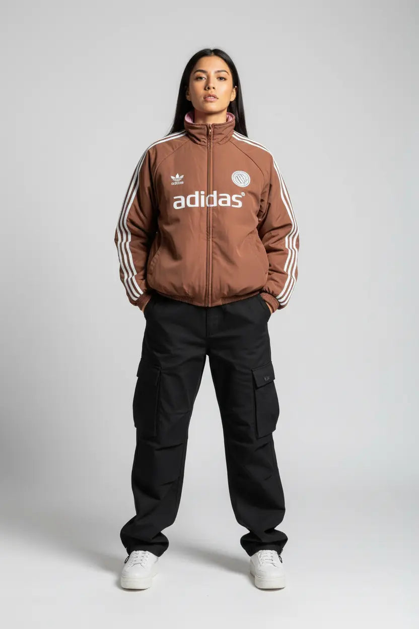 Veste Adidas Réversible Marron/Rose - Édition Vintage  COOLANDBAG