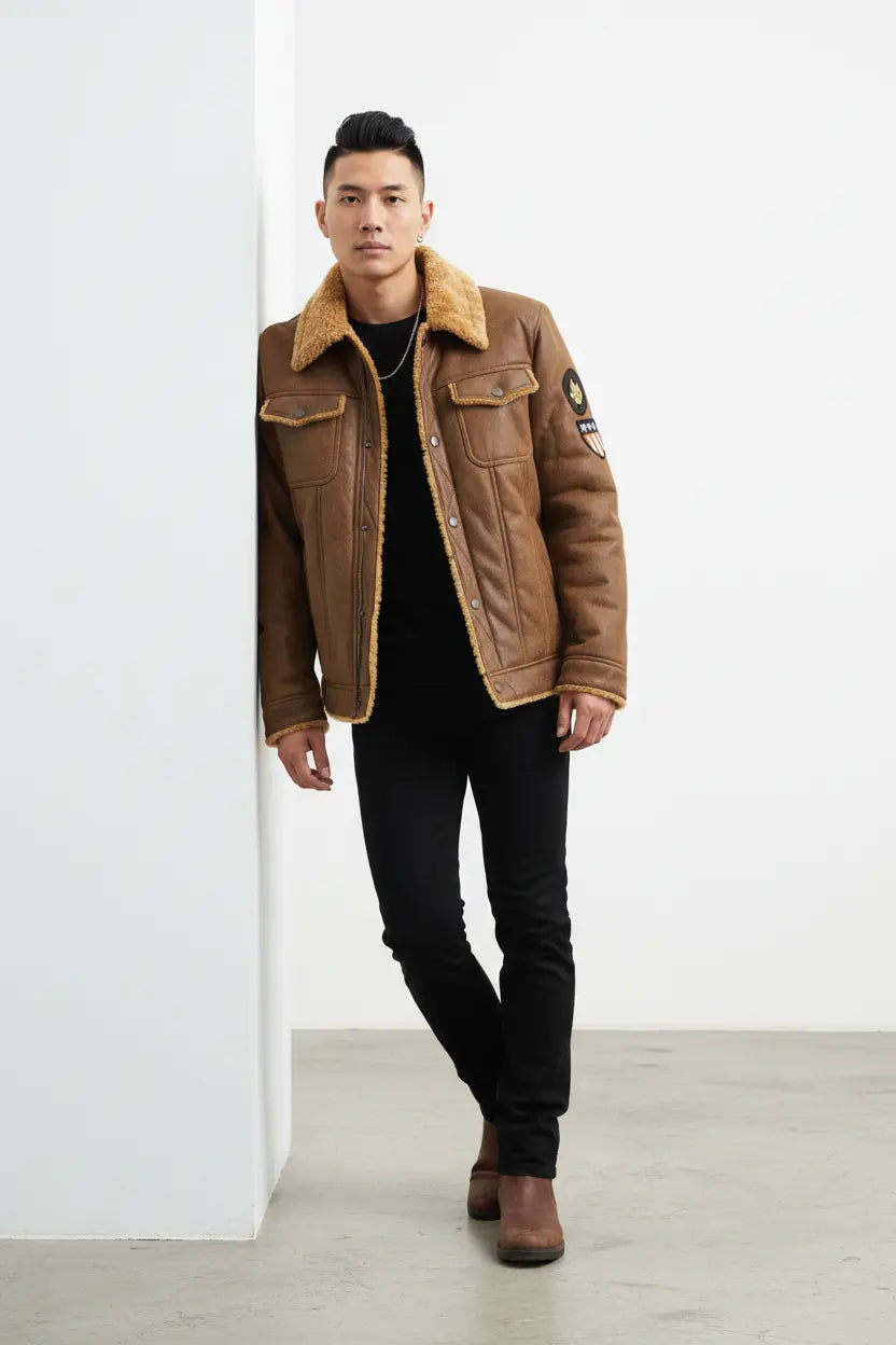 Veste Grande Taille Col Fourrure Boutons Pression  COOLANDBAG
