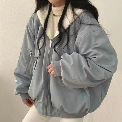Veste d'hiver pour femme, doublure polaire épaisse, Double face, à capuche avec poches, coupe-vent, réversible  COOLANDBAG