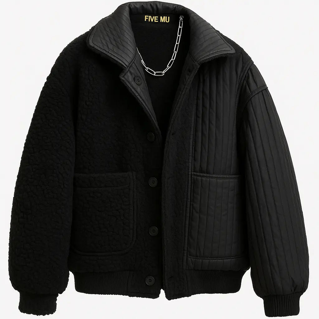 Veste polaire noire oversize  COOLANDBAG