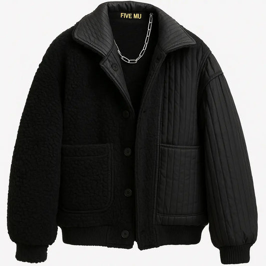 Veste polaire noire oversize  COOLANDBAG
