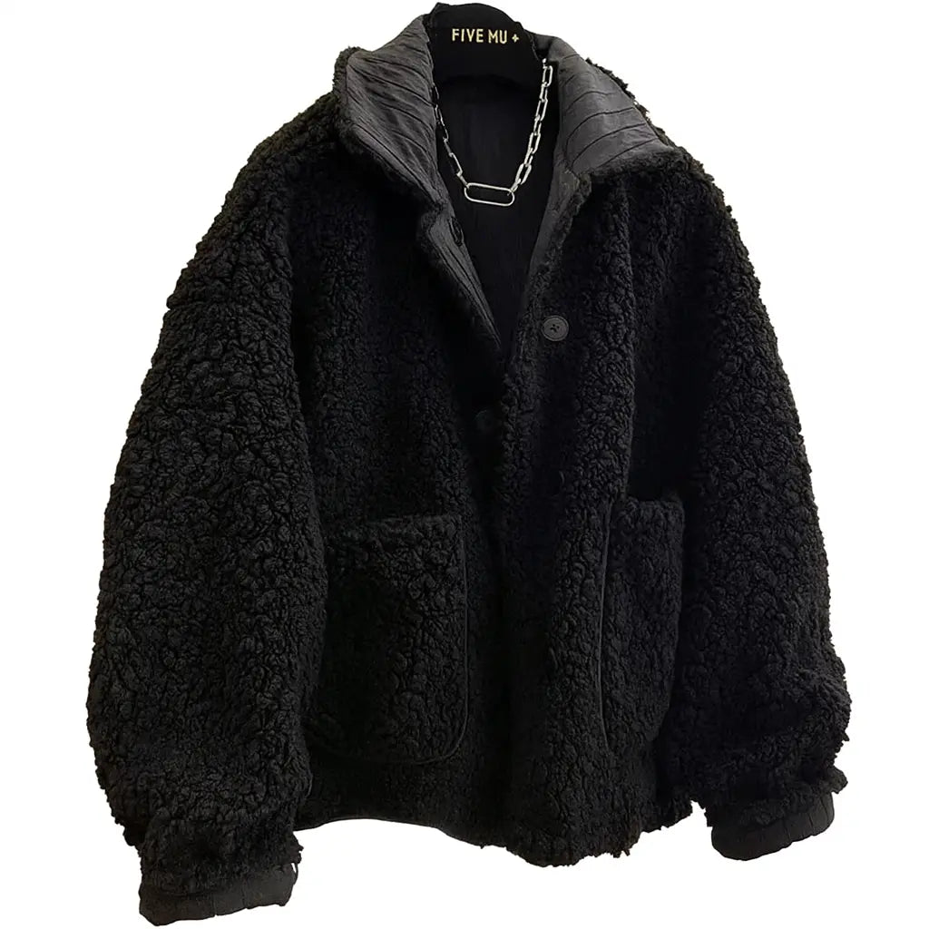 Veste polaire noire oversize  COOLANDBAG
