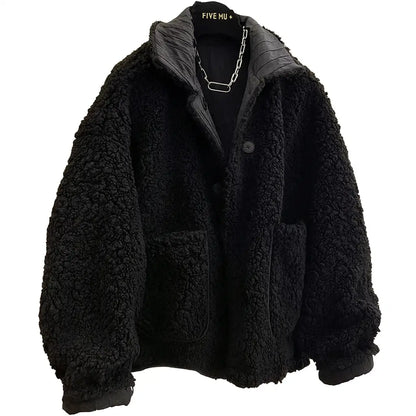 Veste polaire noire oversize  COOLANDBAG