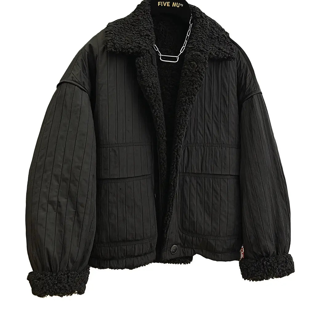 Veste polaire noire oversize  COOLANDBAG