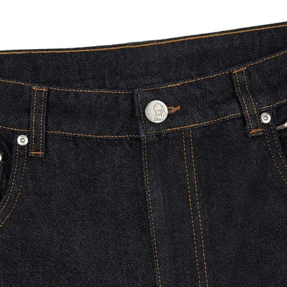 Y2K Harajuku jean Goth vintage fleur de prunier motif brodé pantalon à jambes larges hommes femmes denim tissu style américain street wear  COOLANDBAG